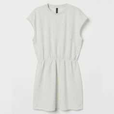 Акція на Сукня коротка літня жіноча H&M XAZ333140JUOB M Світло-сіра меланж від Rozetka