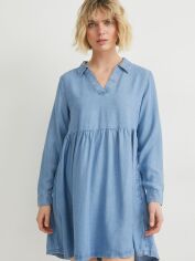 Акция на Сукня-сорочка коротка літня жіноча C&A GD-00069308 34 Блакитна от Rozetka