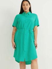Акция на Сукня-сорочка міді літня жіноча C&A GD-00075095 42 Зелена от Rozetka