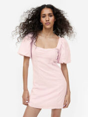 Акція на Плаття-футболка коротке літнє жіноче H&M 271172123_pink XS Рожеве від Rozetka