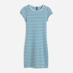 Акция на Сукня-футболка коротка літня жіноча H&M 1049979ral M Синя з блакитним от Rozetka