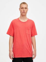 Акція на Футболка бавовняна довга чоловіча Pull & Bear XAZ260391OXMQ S Світло-червона від Rozetka