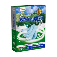 Акція на Пральний порошок Wash & Free Гірська свіжість, для ручного прання, 7 циклів прання, 400 г від Eva