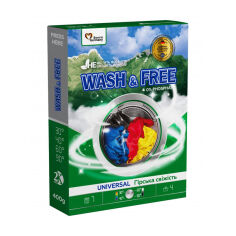 Акція на Універсальний пральний порошок Wash & Free Universal Гірська свіжість, 7 циклів прання, 400 г від Eva