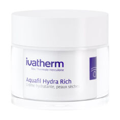 Акция на Зволожувальний крем для обличчя Ivatherm Aquafil Hydra Rich Hydrating Cream для чутливої, сухої та дуже сухої шкіри, 50 мл от Eva