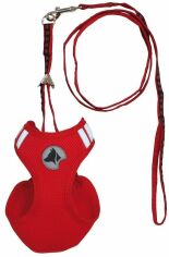 Акція на Набір Croci Hiking Parure регульована шлейка + повідець нейлон S шия 20-23 см груди 29-35 см Червоний (C5081653) від Y.UA