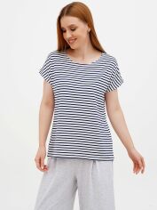 Акція на Піжамна футболка жіноча великих розмірів з віскози Трикомір 70430187 58 Біла від Rozetka
