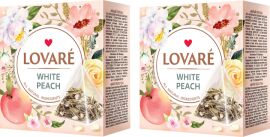 Акція на Упаковка чаю білого Lovare Білий персик з пелюстками квітів та ароматом персика 15 пірамідок х 2 шт від Rozetka
