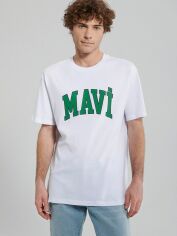 Акція на Футболка бавовняна довга чоловіча Mavi M0611711 2XL Біла від Rozetka