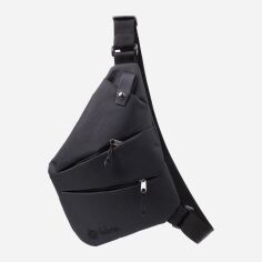 Акція на Сумка-слінг через плече чоловіча тканинна FABRA leather-22586 Чорна від Rozetka