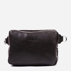 Акція на Сумка на пояс чоловіча з натуральної шкіри Grende Pelli leather-22575 Коричнева від Rozetka