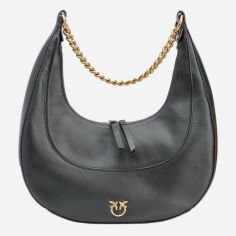 Акція на Сумка хобо жіноча з натуральної шкіри середня Pinko Brioche Hobo 101526A0QO-Z99Q Чорна від Rozetka