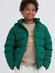 Акція на Підліткова демісезонна стьобана куртка для хлопчика Uniqlo 49879590 152 см Зелена від Rozetka