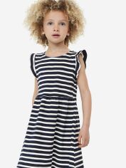 Акція на Дитяче літнє плаття для дівчинки H&M 061022630_whitenavyblue 110-116 см Біле з синім від Rozetka