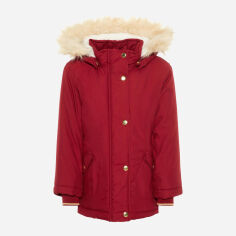 Акція на Дитяча куртка-парка зимова для дівчинки Name It GD-00066592 122 см Темно-червона від Rozetka
