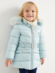 Акція на Дитяча зимова стьобана довга куртка для дівчинки C&A GD-00074605 98 см Сіра з блакитним від Rozetka