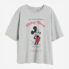Акція на Піжамна футболка жіноча бавовняна H&M 270996832 M Сірий/Mickey від Rozetka