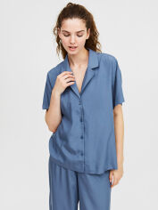 Акція на Піжамна сорочка жіноча H&M 271175005_shirt M Сіро-синій від Rozetka