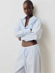 Акція на Піжамна сорочка жіноча бавовняна великих розмірів H&M 271040956 XL Блакитний/Білий від Rozetka
