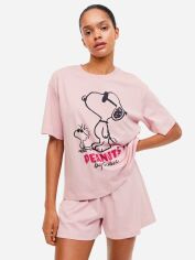 Акція на Піжамна футболка жіноча бавовняна H&M 270996832_snoopy L Рожевий/Snoopy від Rozetka