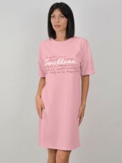 Акція на Нічна сорочка жіноча бавовняна великого розміру Roksana Assorty 1403 2XL Рожева від Rozetka