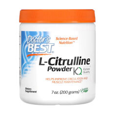 Акція на Дієтична добавка аміноксилота в порошку Doctor's Best L-Citrulline Powder L-Цитрулін, 200 г від Eva