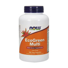 Акція на Мультивітаміни NOW Foods EcoGreen Multi Iron Free без заліза, 180 капсул від Eva