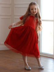 Акция на Дитяче святкове плаття для дівчинки Flavien 7076/02 98 см Червоне от Rozetka