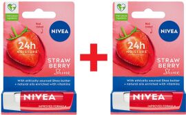 Акція на Упаковка бальзамів для губ NIVEA Strawberry Shine 4.8 г х 2 шт від Rozetka