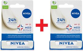 Акция на Упаковка бальзамів для губ NIVEA Med Repair 4.8 г х 2 шт от Rozetka