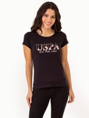 Акція на Футболка бавовняна жіноча U.S. Polo Assn 251541-1D00A S Чорна від Rozetka