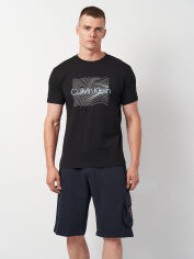 Акція на Футболка бавовняна чоловіча Calvin Klein Jeans 11335.1 M (46) Чорна від Rozetka