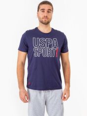 Акція на Футболка бавовняна довга чоловіча U.S. Polo Assn 34C441-0400A M Синя з принтом від Rozetka