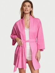 Акція на Піжама (халат + майка + шорти) жіноча бавовняна Victoria's Secret 320025740 L Рожева від Rozetka