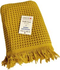 Акція на Рушник вафельний Lovely Svi для ванної 90х180 см XXL Жовтий від Rozetka
