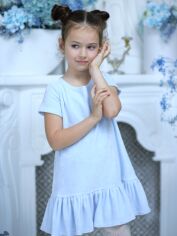 Акція на Дитяча літня сукня для дівчинки Ластівка 24_2044 116 см Блідо-блакитна від Rozetka