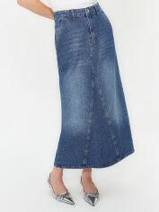 Акція на Спідниця джинсова довга літня жіноча Trendyol TWOSS24ET00009 36 Блакитна від Rozetka