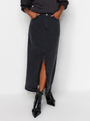 Акція на Спідниця джинсова довга літня жіноча Trendyol TWOSS23ET00289 34 Чорна від Rozetka