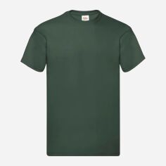 Акція на Футболка бавовняна довга чоловіча Fruit of the Loom Original 061082038 2XL Темно-зелена від Rozetka