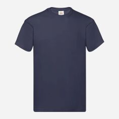 Акція на Футболка бавовняна довга чоловіча Fruit of the Loom Original 0610820AZ 2XL Темно-синя від Rozetka