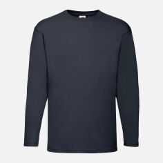 Акція на Лонгслів чоловічий Fruit of the Loom Valueweight Long Sleeve 0610380AZ L Темно-синій від Rozetka