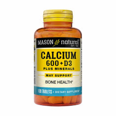 Акция на Кальцій та Д3 Mason Natural Calcium 600 mg + Vitamin D3 Plus Minerals, 100 таблеток от Eva