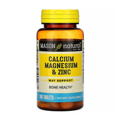 Акція на Кальцій, магній та цинк Mason Natural Calcium Magnesium & Zinc, 100 таблеток від Eva
