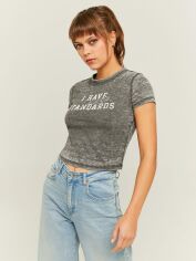 Акція на Футболка коротка жіноча Tally Weijl STSPEBERVIL-T1 XS Сіра від Rozetka