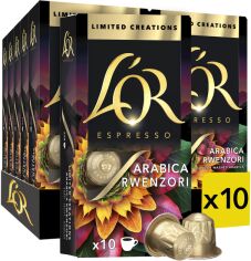 Акція на Набір кави в капсулах L'OR Espresso Arabica Rwenzori Uganda Limited Creations 10 шт х 10 пачок від Rozetka