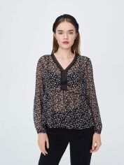Акція на Блузка жіноча Sinsay XS049-99X XL Чорна від Rozetka