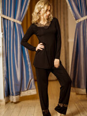 Акція на Піжама (майка + шорти) жіноча великих розмірів з віскози Kalimo Kapas XL Чорна від Rozetka
