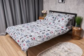 Акція на Комплект постільної білизни Moon&Star Бязь Gold Люкс Owls Gray King Size 220x240 см наволочки 2х50х70 см (MS-820005461) від Rozetka