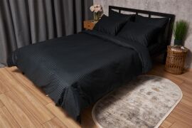 Акція на Комплект постільної білизни Moon&Star Satin Stripe Midnight Luxe Сімейний 143х210х2 см наволочки 2х50х70 см (MS-820005276) від Rozetka