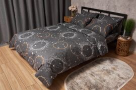 Акція на Комплект постільної білизни Moon&Star Бязь Gold Люкс Cosmic Glow King Size 220x240 см наволочки 2х70х70 см (MS-820005637) від Rozetka